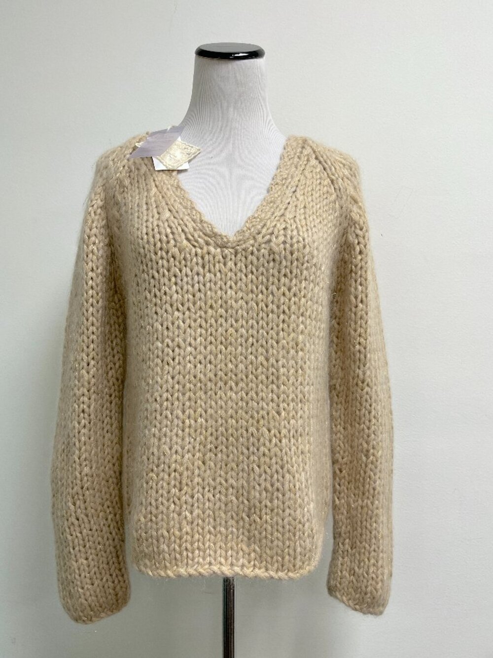 MES DEMOISELLES HAND Knit v neck SWEATER 1 S